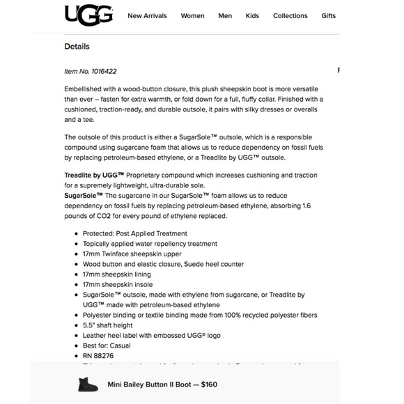 UGG Women's Black Mini Bailey Button II Boots - Picture 2 of 10